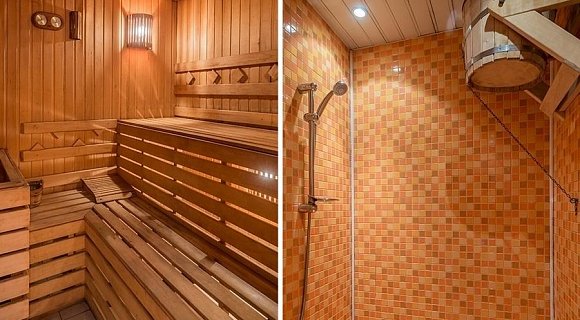 Зал с купелью Сауна в гостинице "Лось"